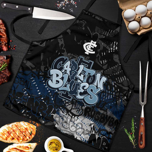 Carlton Blues Apron Urban Graffiti Street Art - Bold Abstract Spray Paint