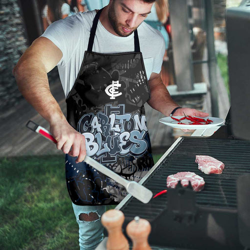 Carlton Blues Apron Urban Graffiti Street Art - Bold Abstract Spray Paint