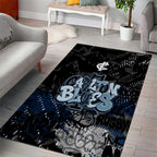 Carlton Blues Area Rug Urban Graffiti Street Art - Bold Abstract Spray Paint