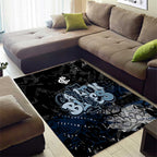 Carlton Blues Area Rug Urban Graffiti Street Art - Bold Abstract Spray Paint