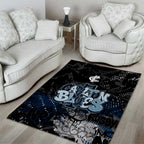 Carlton Blues Area Rug Urban Graffiti Street Art - Bold Abstract Spray Paint