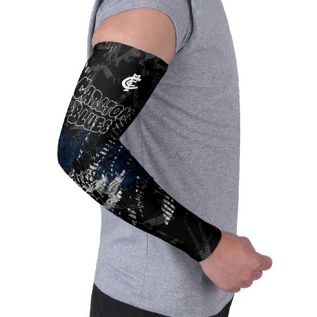 Carlton Blues Arm Sleeves Urban Graffiti Street Art - Bold Abstract Spray Paint