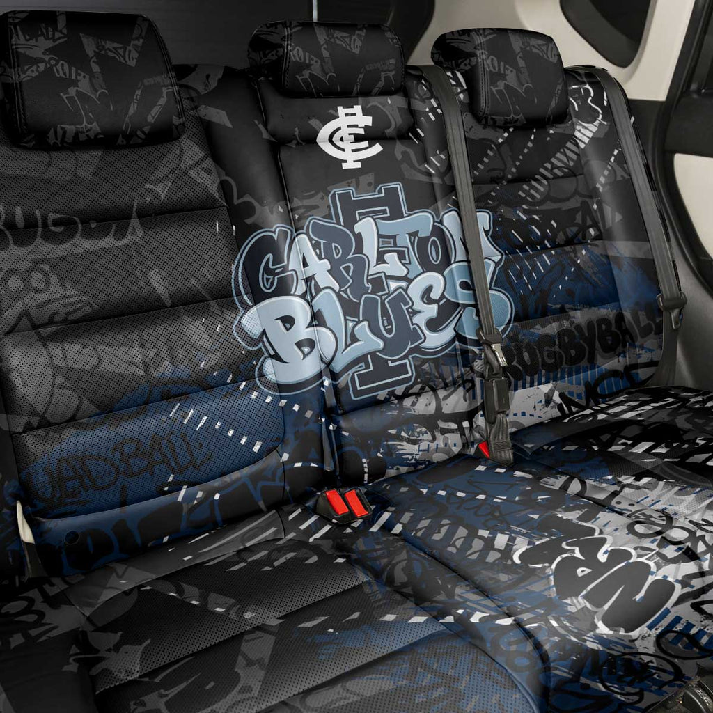 Carlton Blues Back Car Seat Cover Urban Graffiti Street Art - Bold Abstract Spray Paint