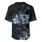 Carlton Blues Baseball Jersey Urban Graffiti Street Art - Bold Abstract Spray Paint