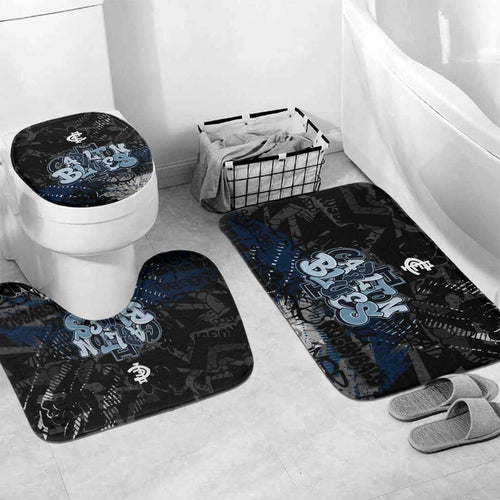 Carlton Blues Bathroom Set Urban Graffiti Street Art - Bold Abstract Spray Paint