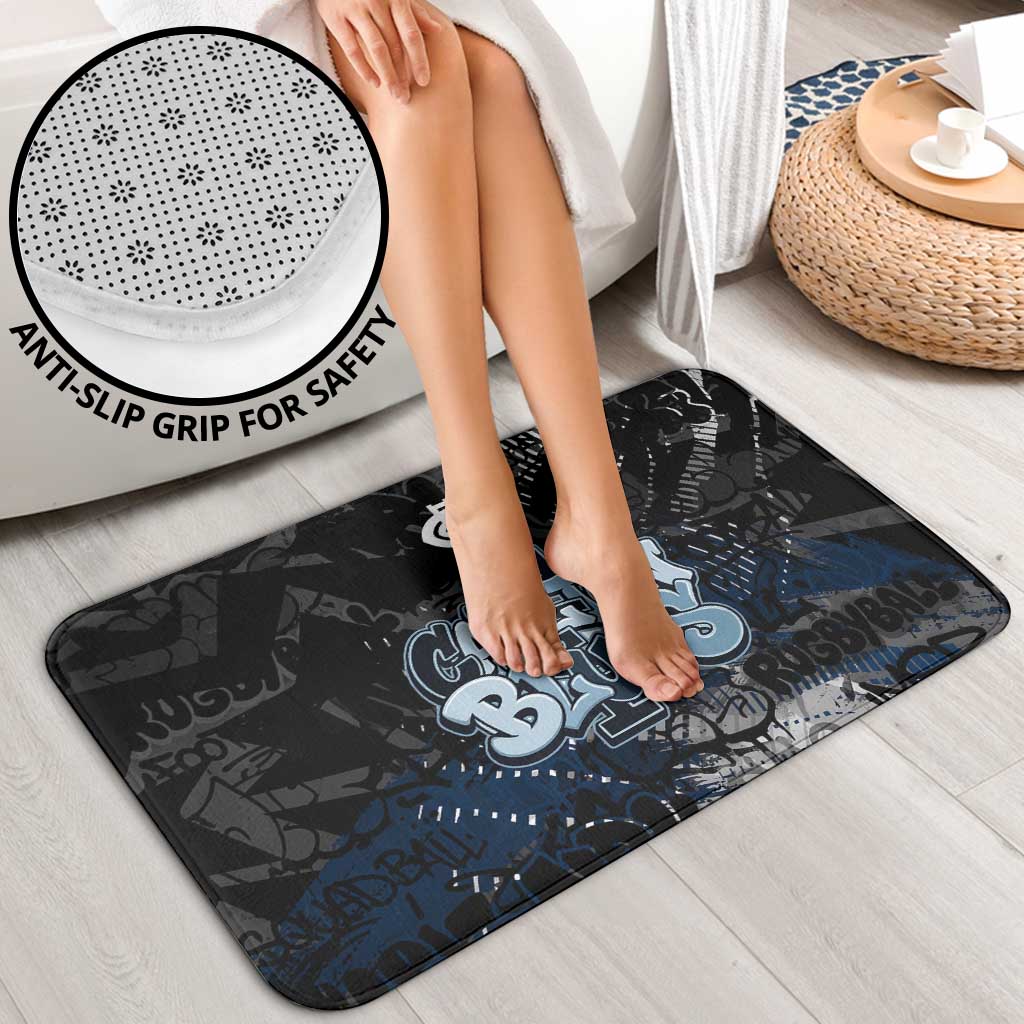 Carlton Blues Bathroom Set Urban Graffiti Street Art - Bold Abstract Spray Paint