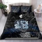 Carlton Blues Bedding Set Urban Graffiti Street Art - Bold Abstract Spray Paint