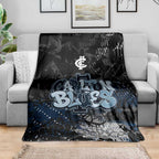 Carlton Blues Blanket Urban Graffiti Street Art - Bold Abstract Spray Paint