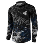 Carlton Blues Button Sweatshirt Urban Graffiti Street Art - Bold Abstract Spray Paint