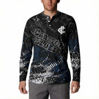 Carlton Blues Button Sweatshirt Urban Graffiti Street Art - Bold Abstract Spray Paint