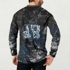 Carlton Blues Button Sweatshirt Urban Graffiti Street Art - Bold Abstract Spray Paint