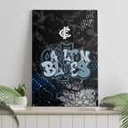 Carlton Blues Canvas Wall Art Urban Graffiti Street Art - Bold Abstract Spray Paint