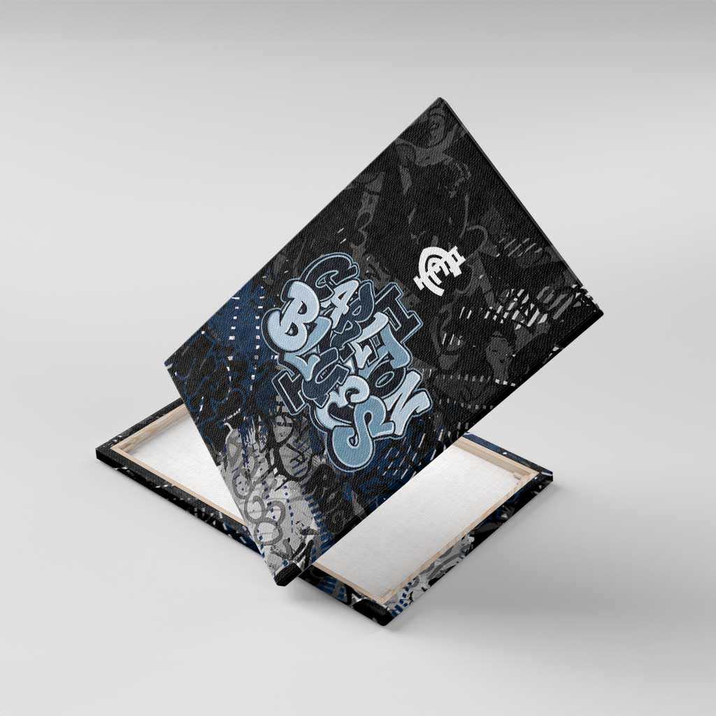 Carlton Blues Canvas Wall Art Urban Graffiti Street Art - Bold Abstract Spray Paint