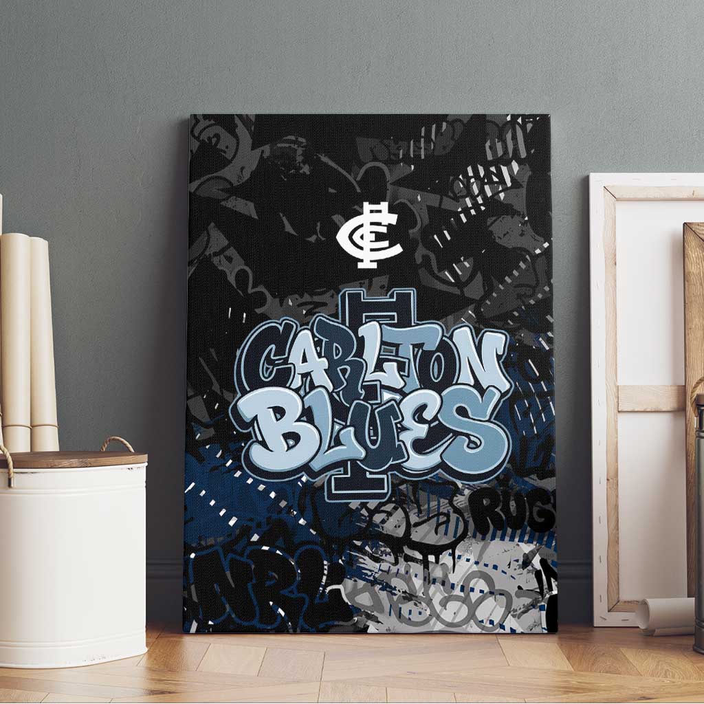 Carlton Blues Canvas Wall Art Urban Graffiti Street Art - Bold Abstract Spray Paint