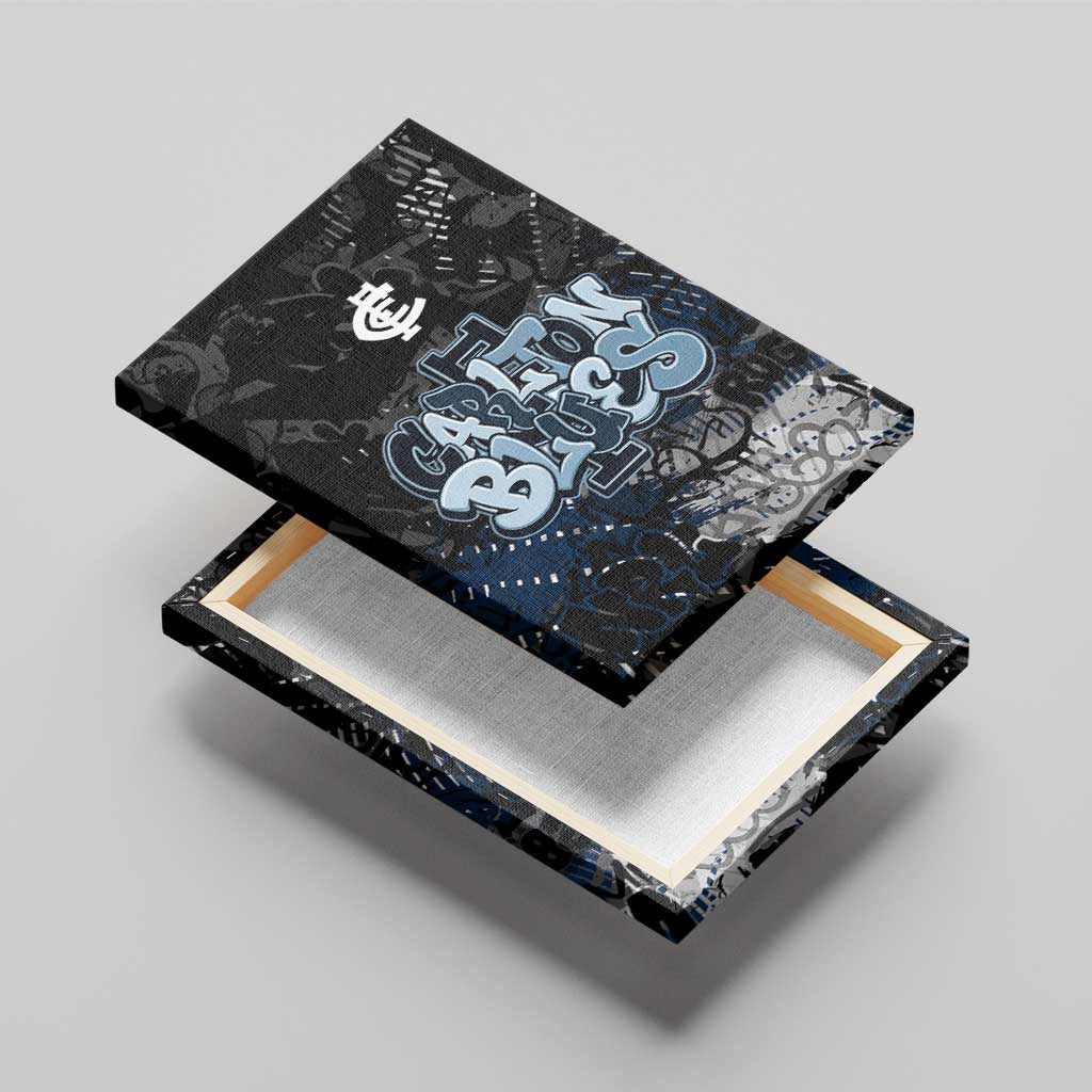 Carlton Blues Canvas Wall Art Urban Graffiti Street Art - Bold Abstract Spray Paint