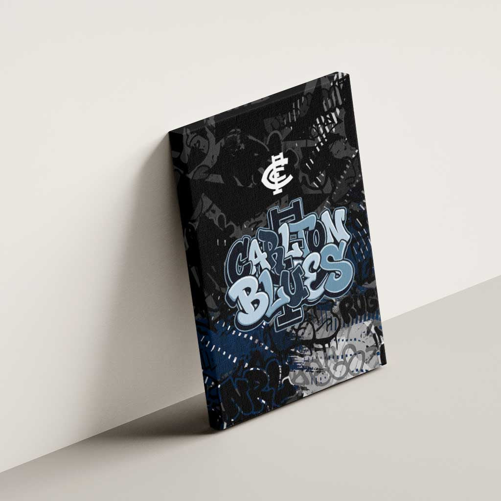 Carlton Blues Canvas Wall Art Urban Graffiti Street Art - Bold Abstract Spray Paint