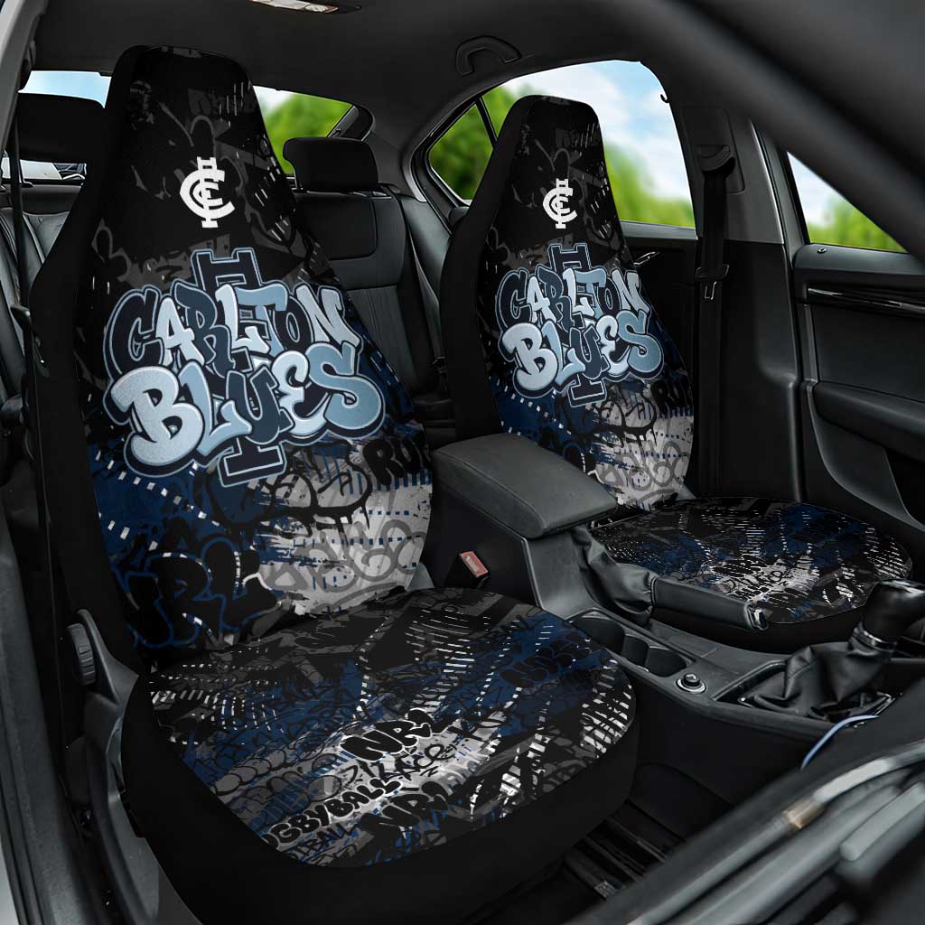Carlton Blues Car Seat Cover Urban Graffiti Street Art - Bold Abstract Spray Paint