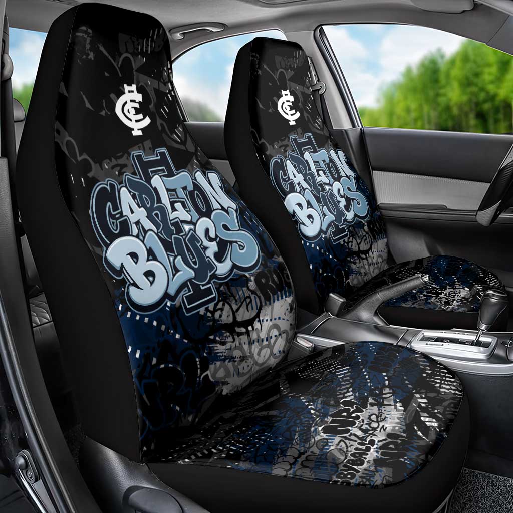 Carlton Blues Car Seat Cover Urban Graffiti Street Art - Bold Abstract Spray Paint
