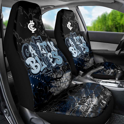 Carlton Blues Car Seat Cover Urban Graffiti Street Art - Bold Abstract Spray Paint