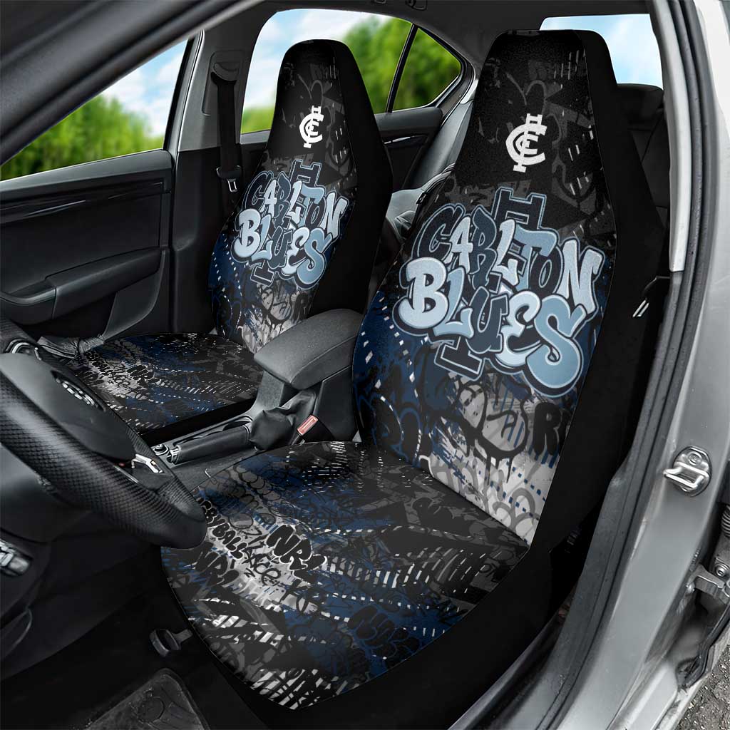 Carlton Blues Car Seat Cover Urban Graffiti Street Art - Bold Abstract Spray Paint