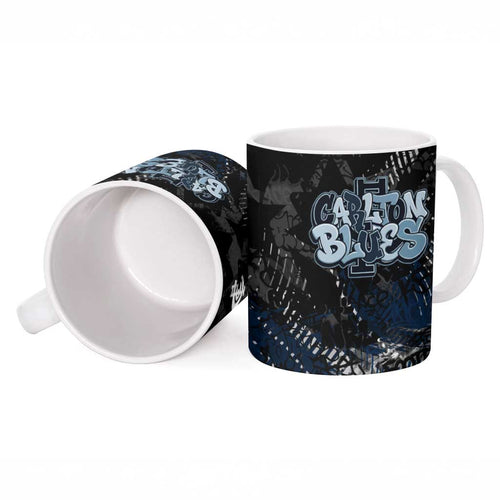 Carlton Blues Ceramic Mug Urban Graffiti Street Art - Bold Abstract Spray Paint