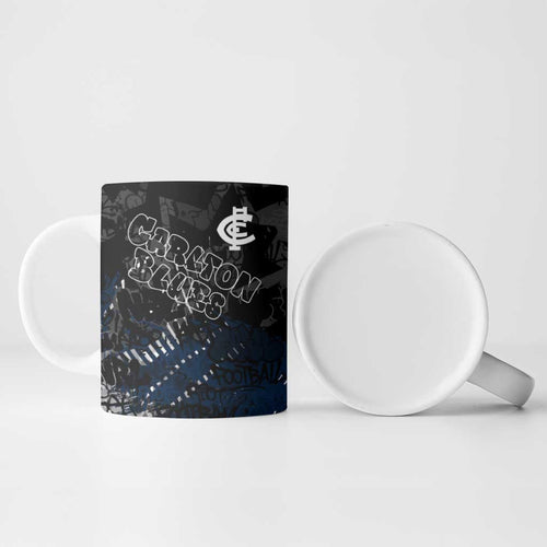 Carlton Blues Ceramic Mug Urban Graffiti Street Art - Bold Abstract Spray Paint