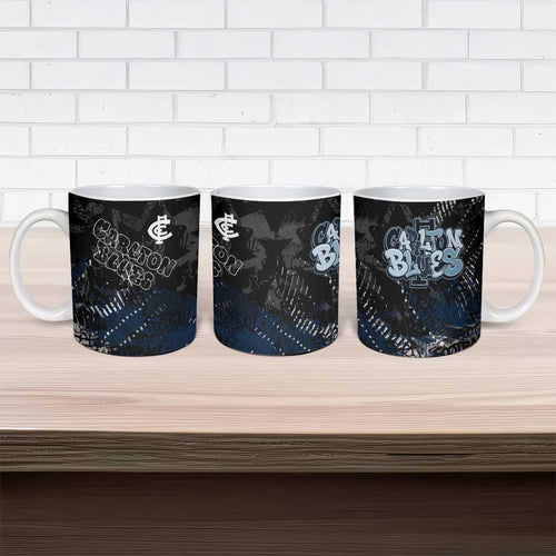 Carlton Blues Ceramic Mug Urban Graffiti Street Art - Bold Abstract Spray Paint