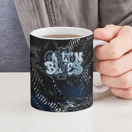 Carlton Blues Ceramic Mug Urban Graffiti Street Art - Bold Abstract Spray Paint