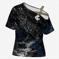 Carlton Blues Cross Shoulder Shirt Urban Graffiti Street Art - Bold Abstract Spray Paint