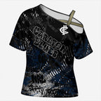 Carlton Blues Cross Shoulder Shirt Urban Graffiti Street Art - Bold Abstract Spray Paint