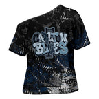 Carlton Blues Cross Shoulder Shirt Urban Graffiti Street Art - Bold Abstract Spray Paint
