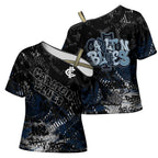 Carlton Blues Cross Shoulder Shirt Urban Graffiti Street Art - Bold Abstract Spray Paint
