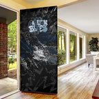 Carlton Blues Door Cover Urban Graffiti Street Art - Bold Abstract Spray Paint