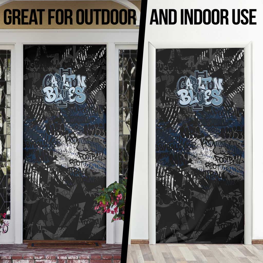 Carlton Blues Door Cover Urban Graffiti Street Art - Bold Abstract Spray Paint