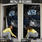 Carlton Blues Door Cover Urban Graffiti Street Art - Bold Abstract Spray Paint