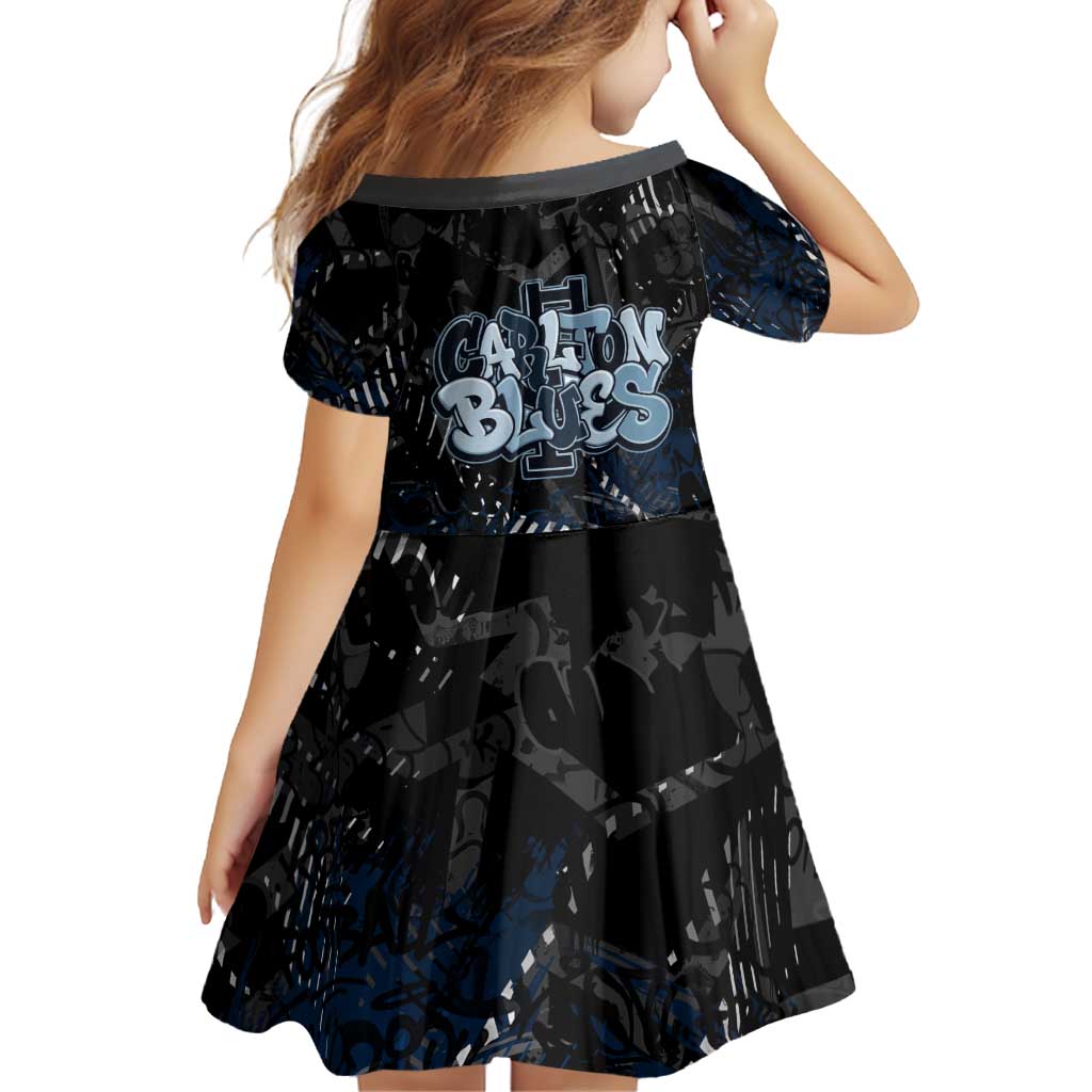 Carlton Blues Family Matching Off Shoulder Short Dress and Hawaiian Shirt Urban Graffiti Street Art - Bold Abstract Spray Paint