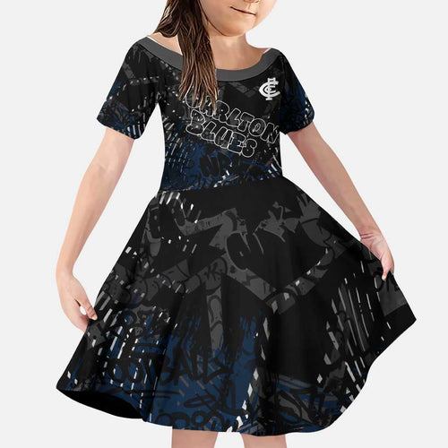 Carlton Blues Family Matching Summer Maxi Dress and Hawaiian Shirt Urban Graffiti Street Art - Bold Abstract Spray Paint