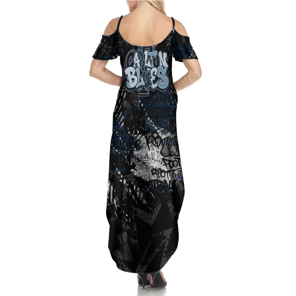 Carlton Blues Family Matching Summer Maxi Dress and Hawaiian Shirt Urban Graffiti Street Art - Bold Abstract Spray Paint