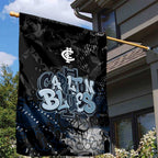 Carlton Blues Garden Flag Urban Graffiti Street Art - Bold Abstract Spray Paint