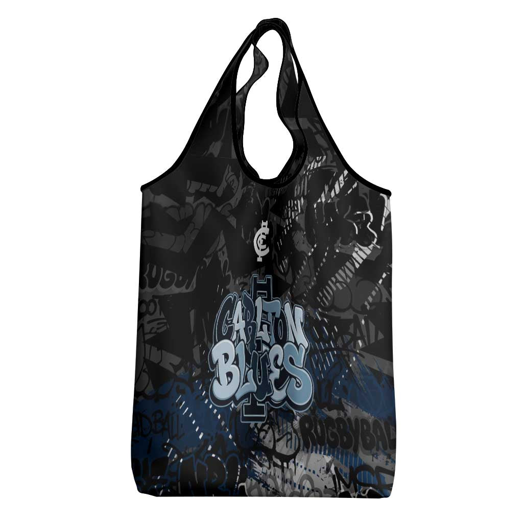 Carlton Blues Grocery Bag Urban Graffiti Street Art - Bold Abstract Spray Paint