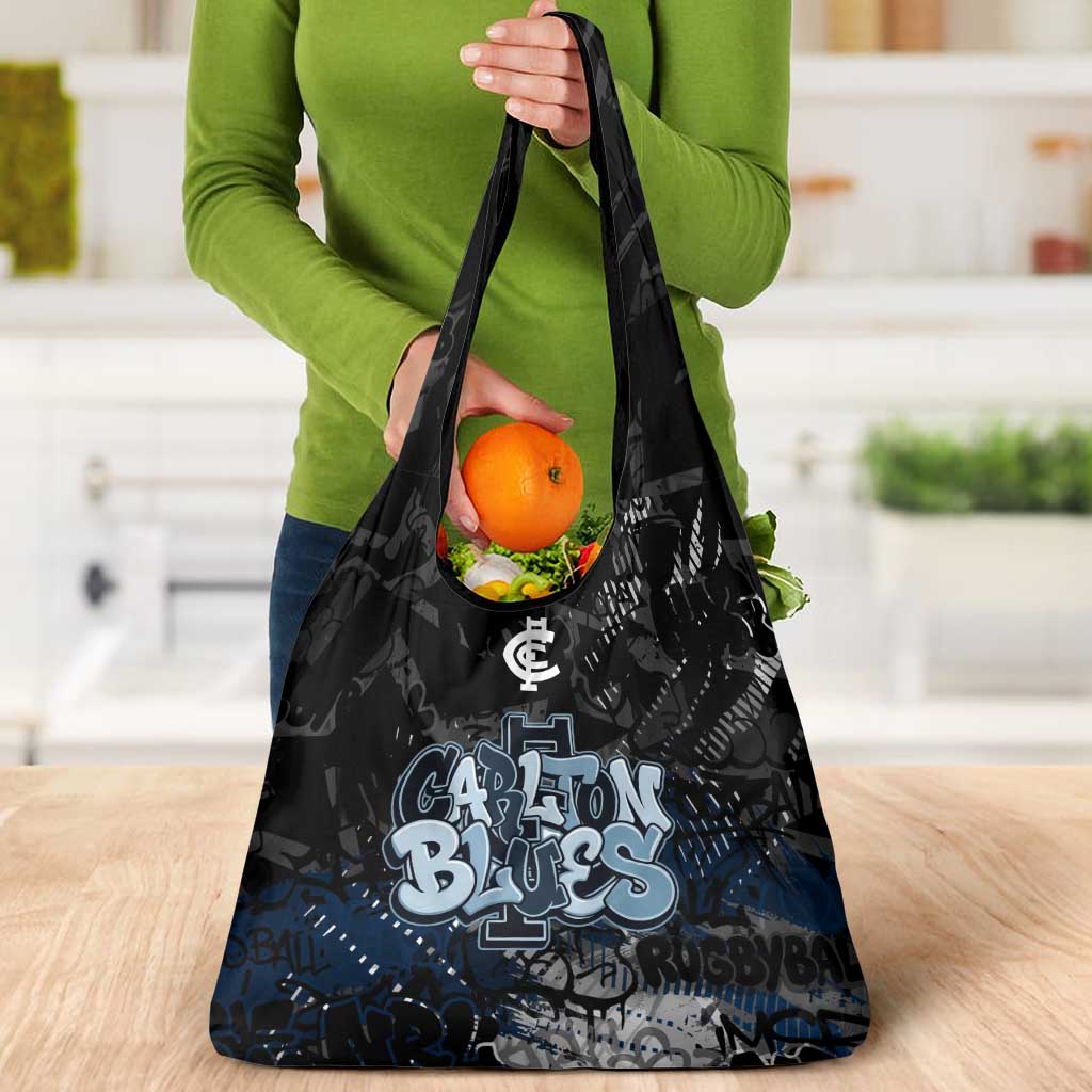 Carlton Blues Grocery Bag Urban Graffiti Street Art - Bold Abstract Spray Paint