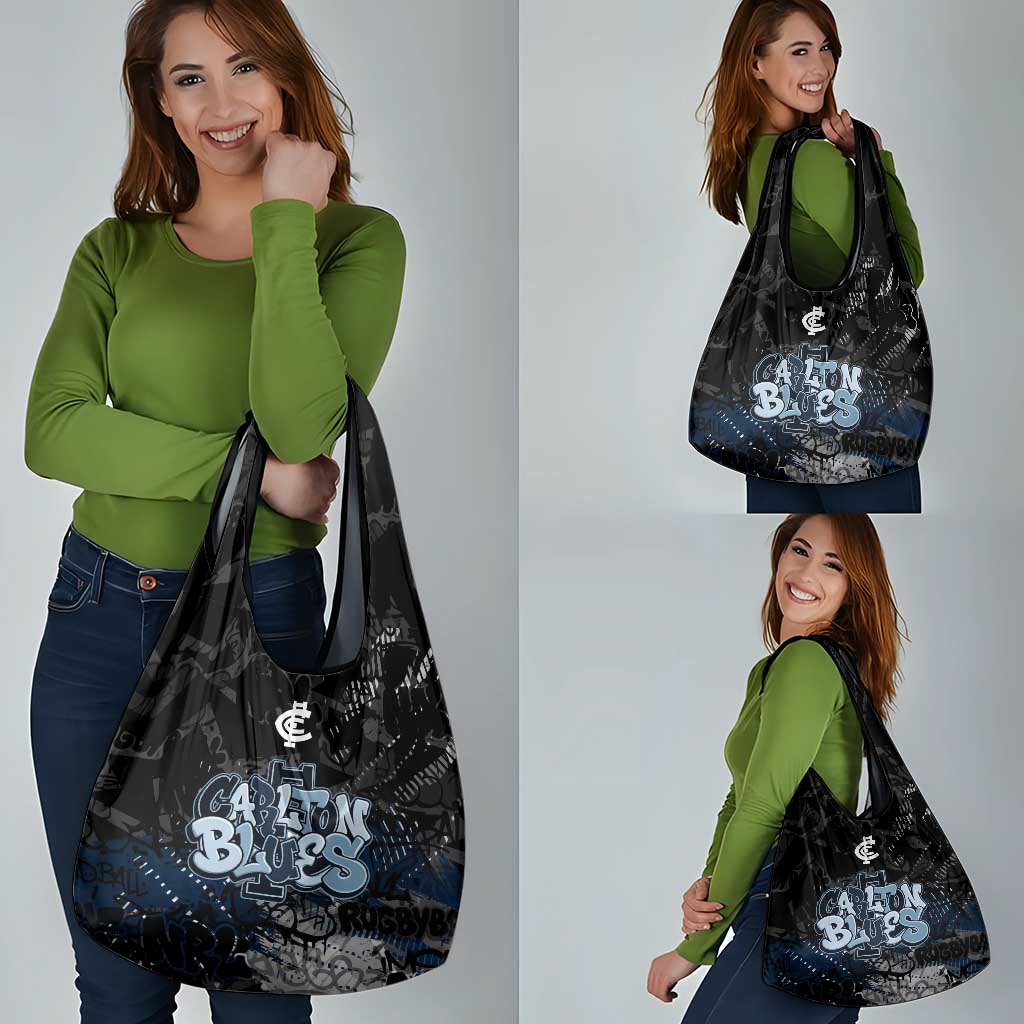 Carlton Blues Grocery Bag Urban Graffiti Street Art - Bold Abstract Spray Paint