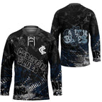 Carlton Blues Hockey Jersey Urban Graffiti Street Art - Bold Abstract Spray Paint