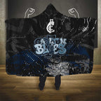 Carlton Blues Hooded Blanket Urban Graffiti Street Art - Bold Abstract Spray Paint