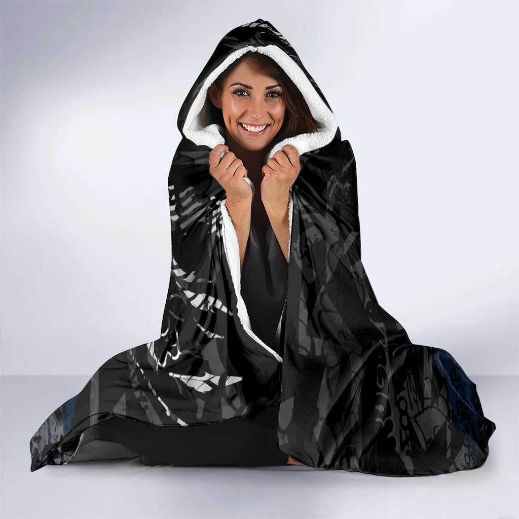 Carlton Blues Hooded Blanket Urban Graffiti Street Art - Bold Abstract Spray Paint