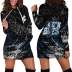 Carlton Blues Hoodie Dress Urban Graffiti Street Art - Bold Abstract Spray Paint