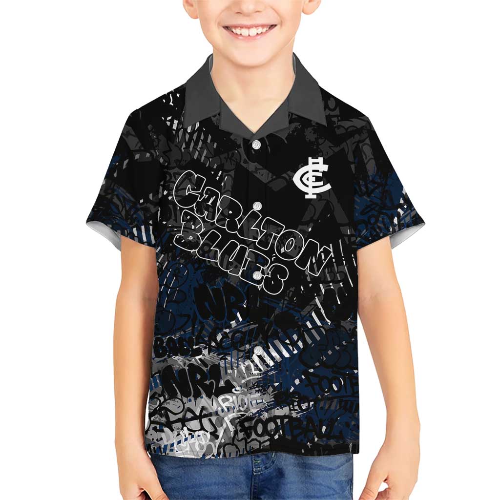 Carlton Blues Kid Hawaiian Shirt Urban Graffiti Street Art - Bold Abstract Spray Paint