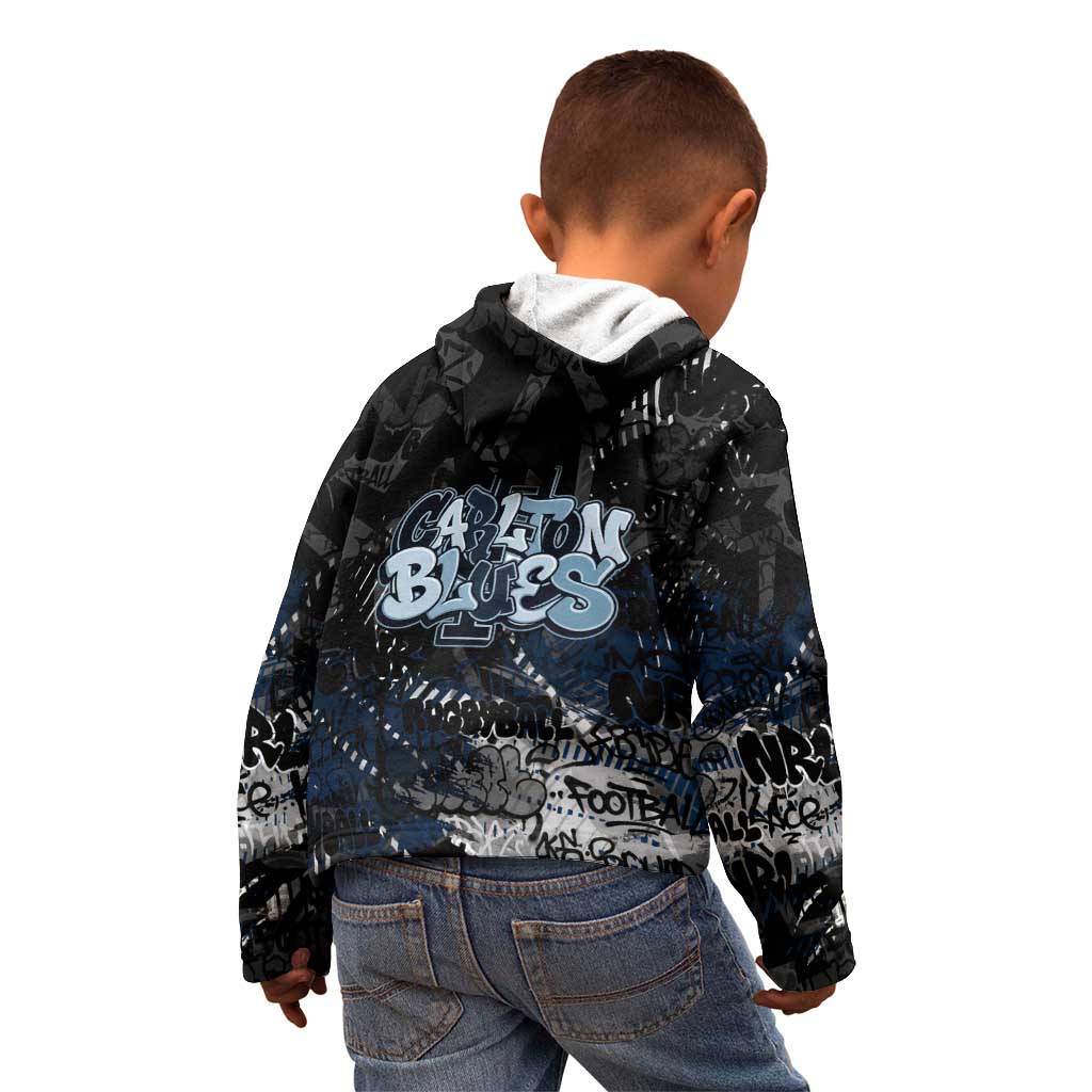 Carlton Blues Kid Hoodie Urban Graffiti Street Art - Bold Abstract Spray Paint