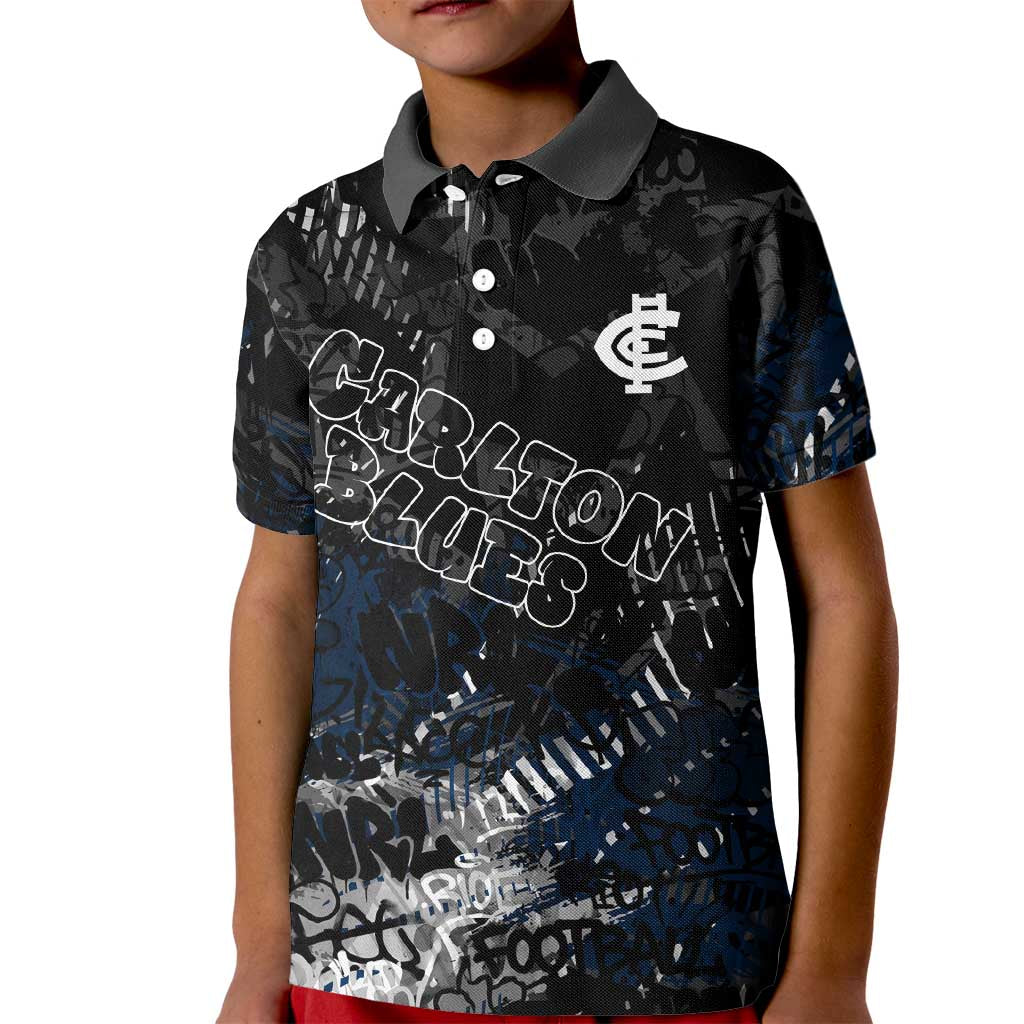 Carlton Blues Kid Polo Shirt Urban Graffiti Street Art - Bold Abstract Spray Paint