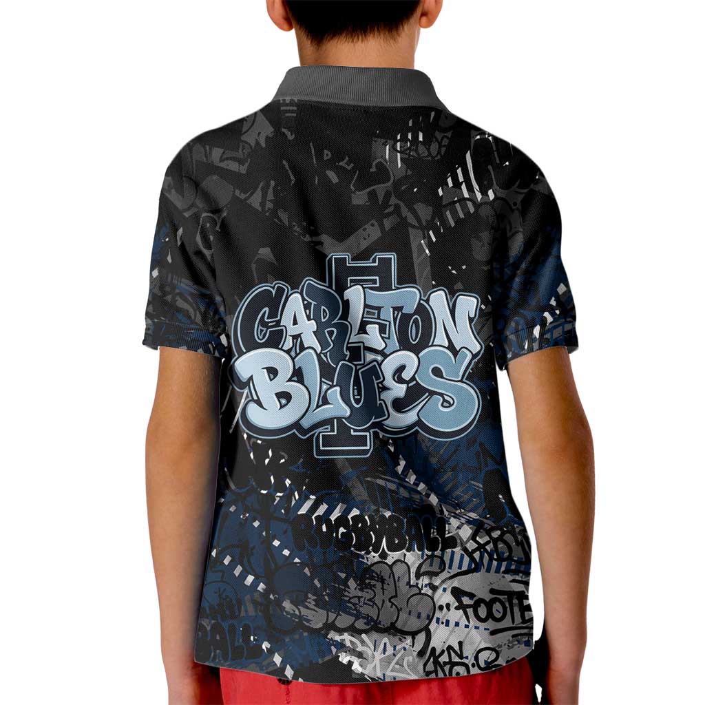 Carlton Blues Kid Polo Shirt Urban Graffiti Street Art - Bold Abstract Spray Paint